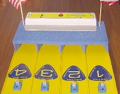 Pinewood Derby Track finish line